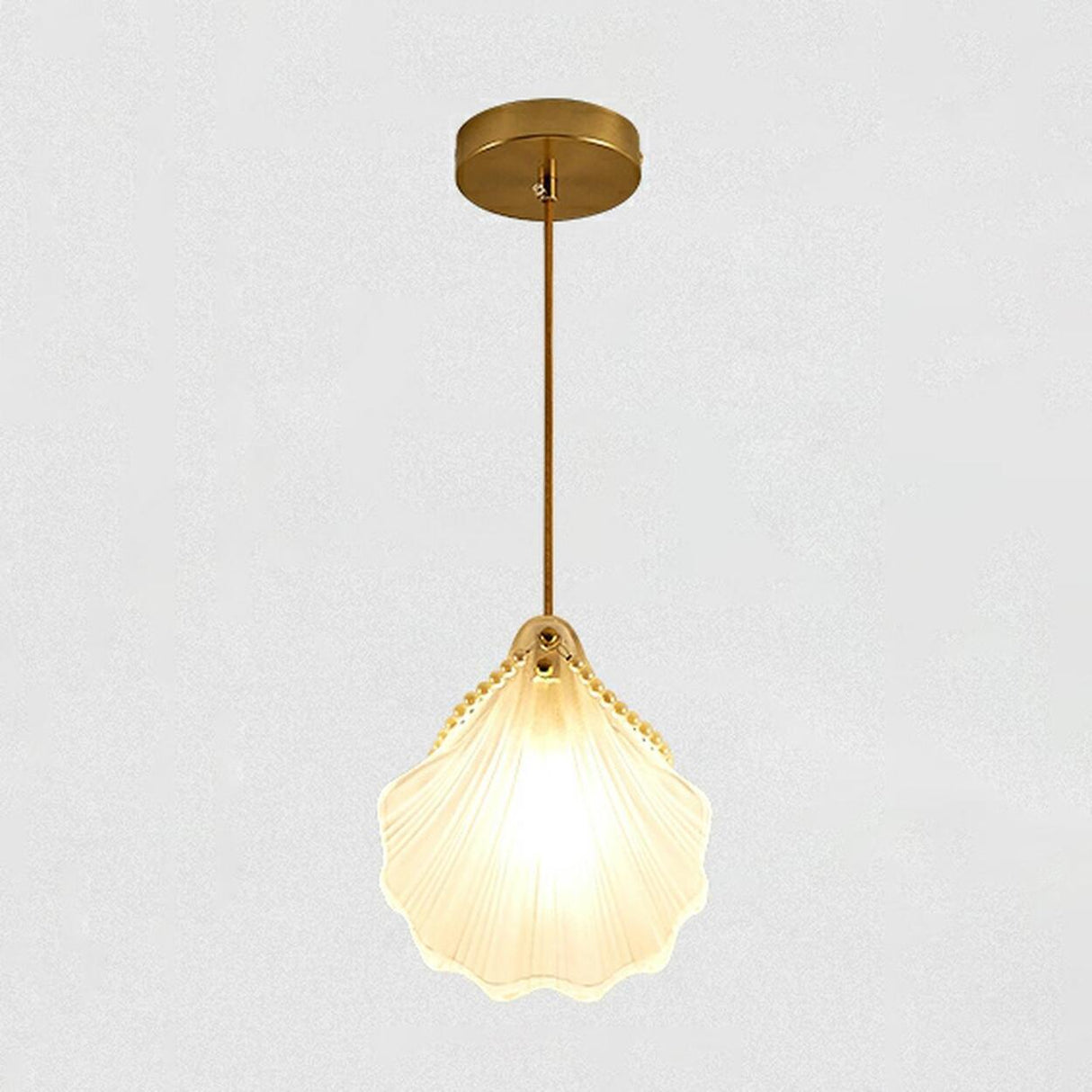 Modern Geometric Frosted Glass Gold Bedroom Pendant Light Image - 2