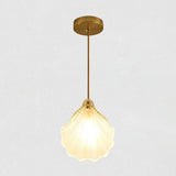 Modern Geometric Frosted Glass Gold Bedroom Pendant Light Image - 2