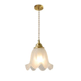 Modern Geometric Glass Gold Floral Pendant Lights Image - 1