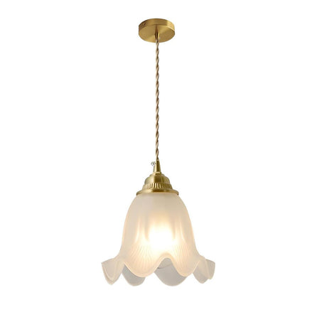 Modern Geometric Glass Gold Floral Pendant Lights Image - 1