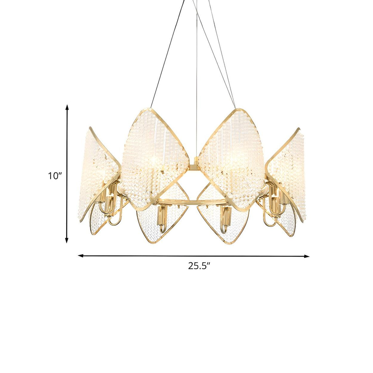 Modern Geometric Gold Crystal Round Hanging Chandelier 