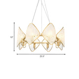 Modern Geometric Gold Crystal Round Hanging Chandelier #size