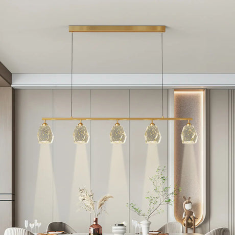 Stylish Gold Geometric Pendant Light Kitchen Island Image - 1