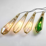 Modern Geometric Green Glass Dining Room Pendant Lights Set Image - 13