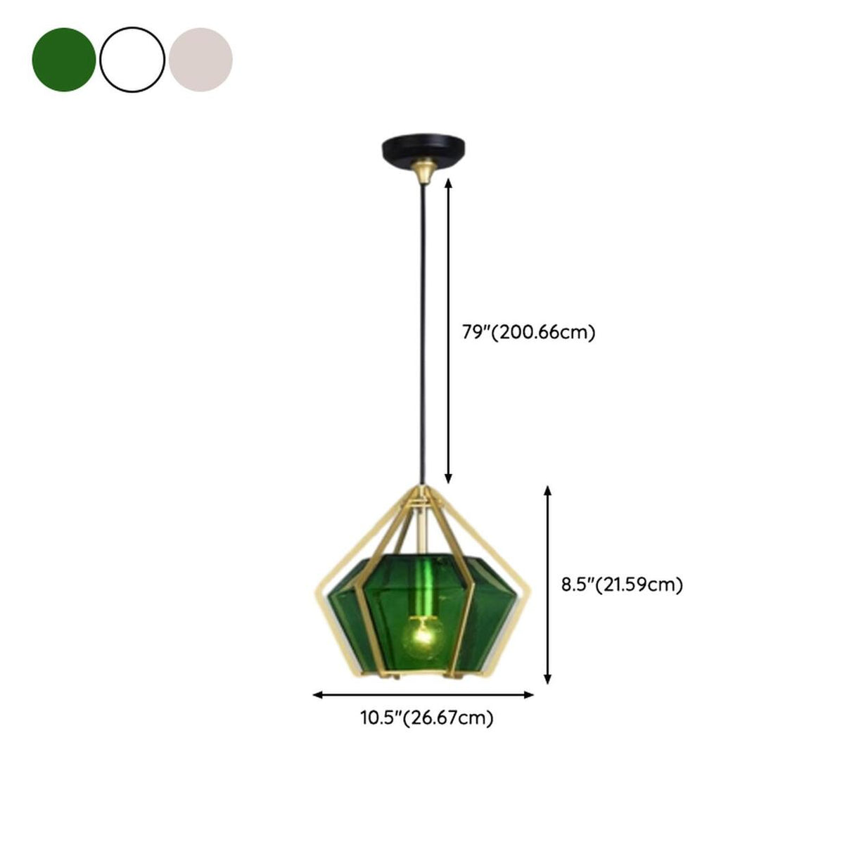 Modern Geometric Green Glass Dining Room Pendant Lights Set Image - 24