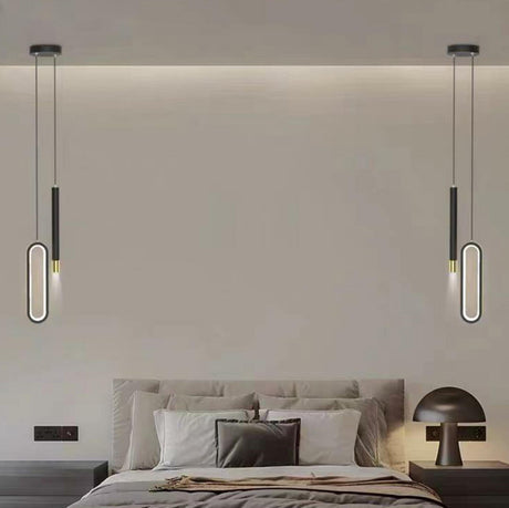 Modern Geometric LED Black Modern Pendant Light Image - 1