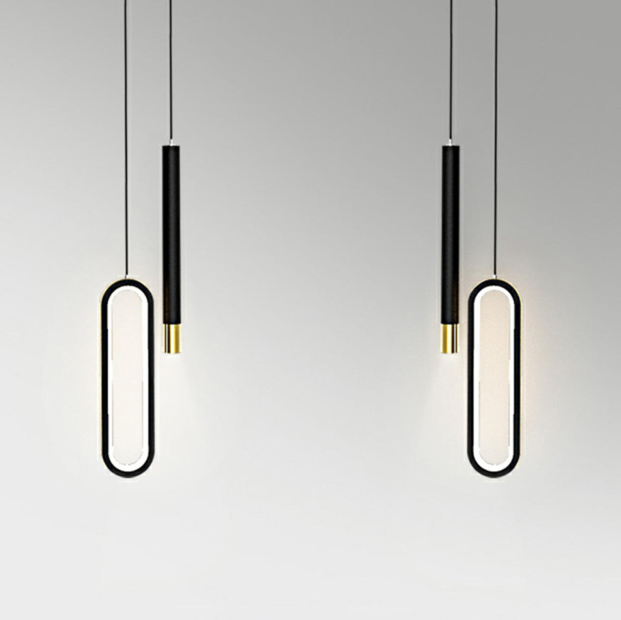 Modern Geometric LED Black Modern Pendant Light Image - 10