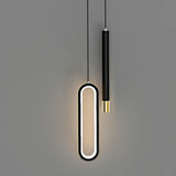 Modern Geometric LED Black Modern Pendant Light Image - 8