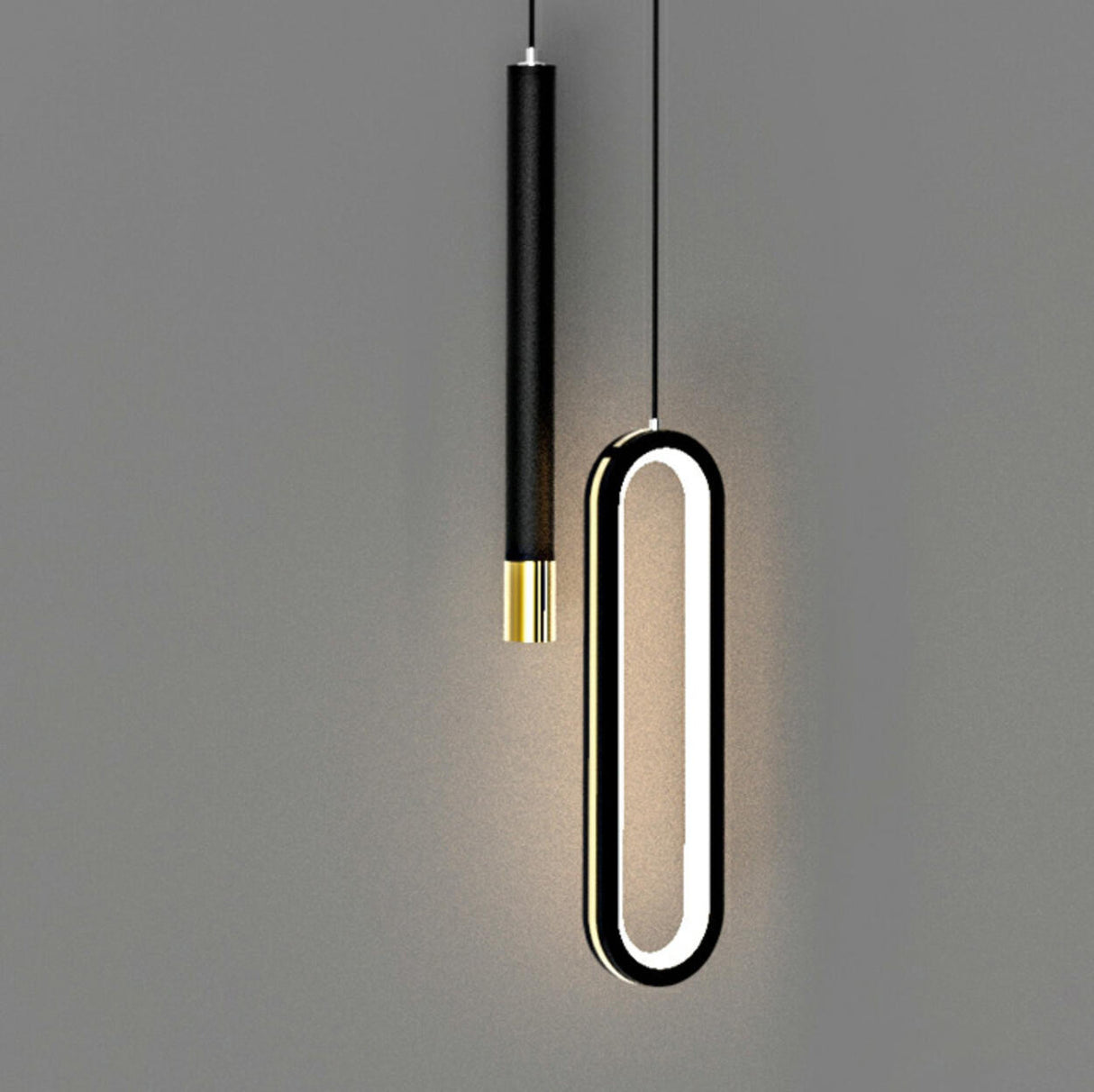 Modern Geometric LED Black Modern Pendant Light Image - 9