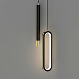 Modern Geometric LED Black Modern Pendant Light Image - 9