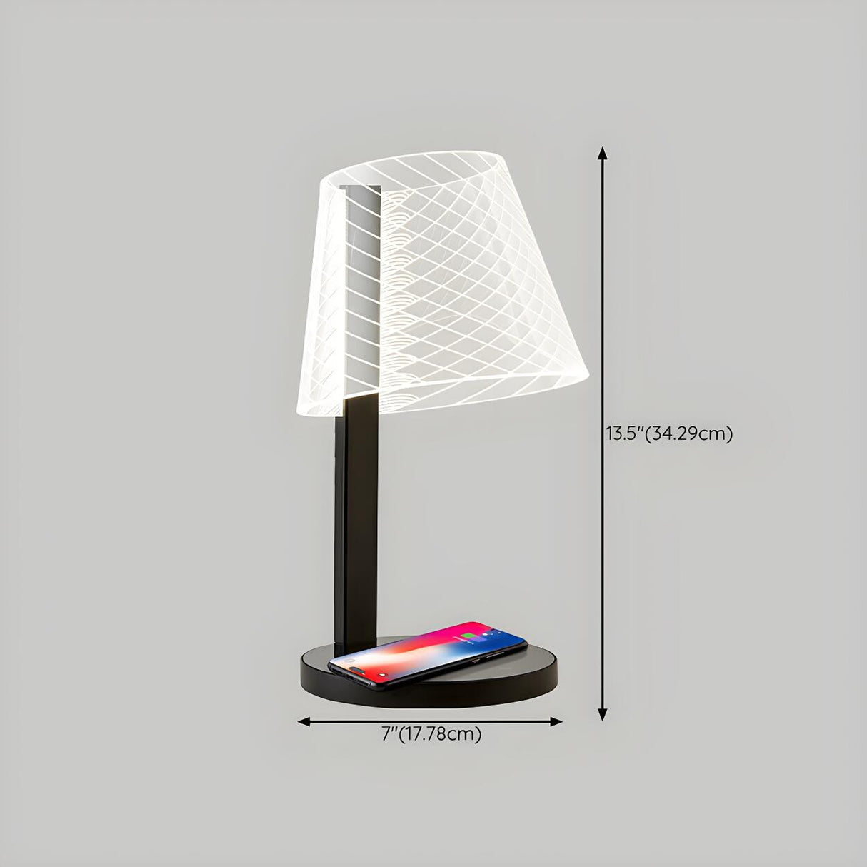 Modern Geometric LED Wireless Charging Base Table Lamp 