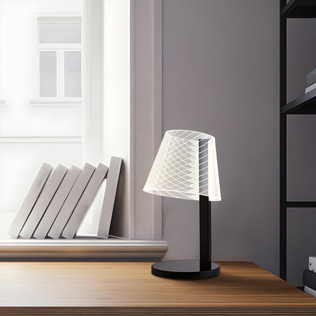 Modern Geometric LED Wireless Charging Base Table Lamp Image - 2