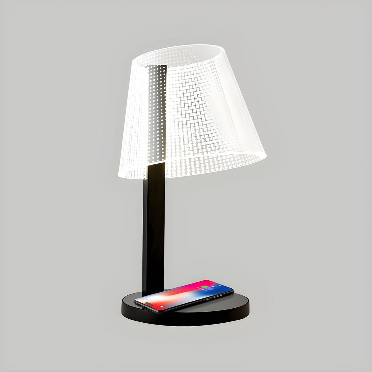 Modern Geometric LED Wireless Charging Base Table Lamp Image - 7