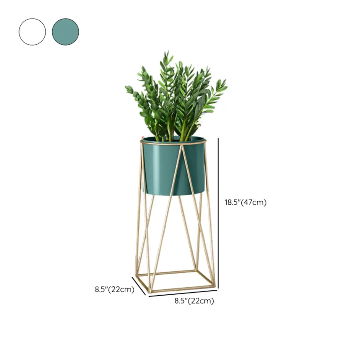 Modern Geometric Metal Floor Nesting Plant Stand White 