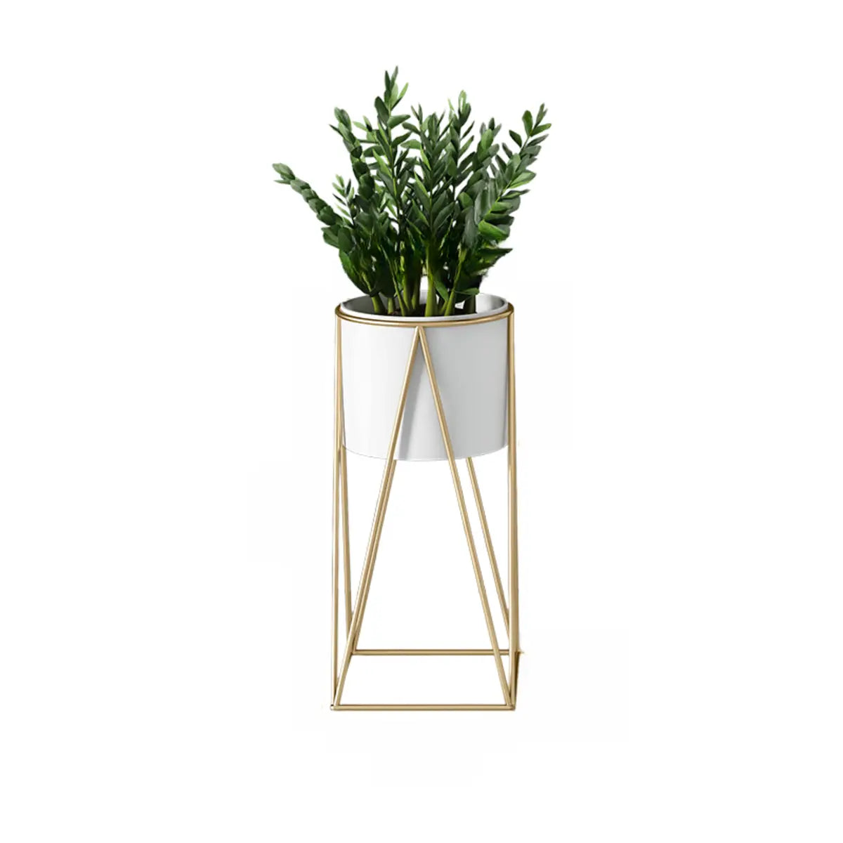 Modern Geometric Metal Floor Nesting Plant Stand White Image - 5