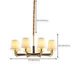 Modern Geometric Metal  Gold 8 Lights Fabric Chandelier #size