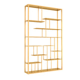 Modern Geometric Metal Gold Etagere Display Bookcase Image - 5