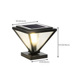 Modern Geometric Metal Pyramid Outdoor Black Post Light #size