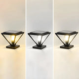 Modern Geometric Metal Pyramid Outdoor Black Post Light Image - 7