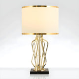 Modern Geometric Metal Table Lamp Gold Elegant Lighting Image - 1