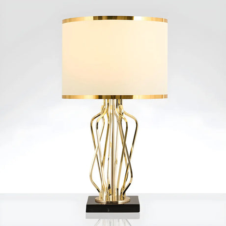 Modern Geometric Metal Table Lamp Gold Elegant Lighting Image - 1