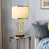 Modern Geometric Metal Table Lamp Gold Elegant Lighting Image - 2