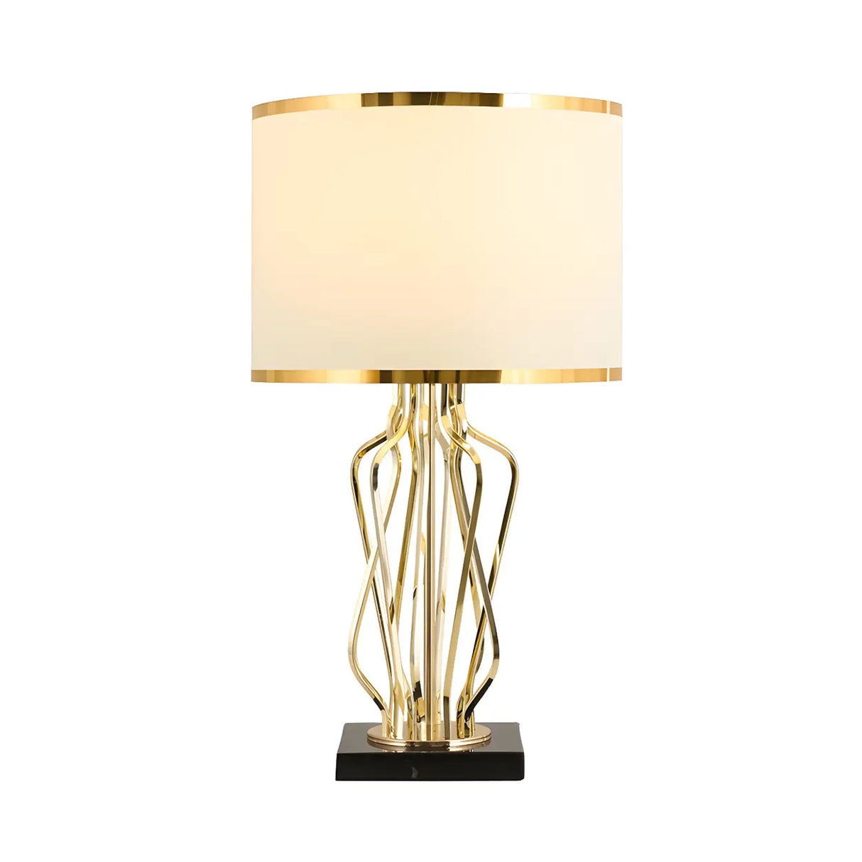 Modern Geometric Metal Table Lamp Gold Elegant Lighting Image - 3