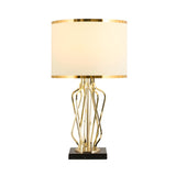 Modern Geometric Metal Table Lamp Gold Elegant Lighting Image - 3