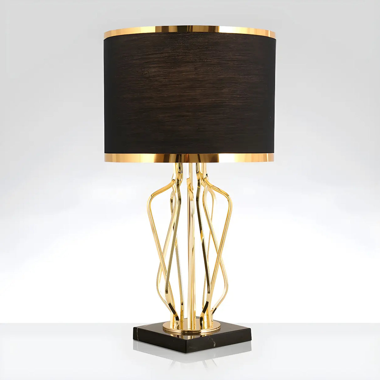 Modern Geometric Metal Table Lamp Gold Elegant Lighting Image - 5