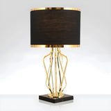 Modern Geometric Metal Table Lamp Gold Elegant Lighting Image - 5