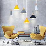 Modern Geometric Multi-Color Cone Dining Room Pendant Light Image - 1