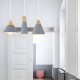 Modern Geometric Multi-Color Cone Dining Room Pendant Light Image - 10