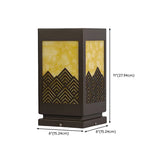 Modern Geometric Pattern Metal Outdoor Decor Post Light #size