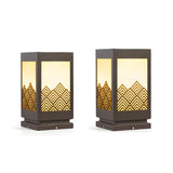 Modern Geometric Pattern Metal Outdoor Decor Post Light Image - 5