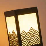 Modern Geometric Pattern Metal Outdoor Decor Post Light Image - 9