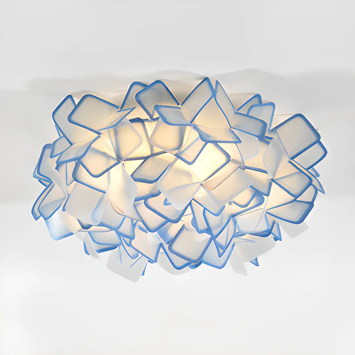 Dreamy Bedroom White Geometric Petal Flush Mount Light Image - 11