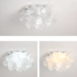 Dreamy Bedroom White Geometric Petal Flush Mount Light Image - 13