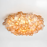 Dreamy Bedroom White Geometric Petal Flush Mount Light Image - 17