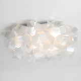 Dreamy Bedroom White Geometric Petal Flush Mount Light Image - 21