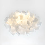 Dreamy Bedroom White Geometric Petal Flush Mount Light Image - 23