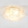 Dreamy Bedroom White Geometric Petal Flush Mount Light Image - 24