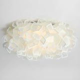 Dreamy Bedroom White Geometric Petal Flush Mount Light Image - 25