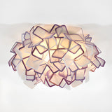 Dreamy Bedroom White Geometric Petal Flush Mount Light Image - 4