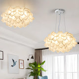 Dreamy Bedroom White Geometric Petal Flush Mount Light Image - 5