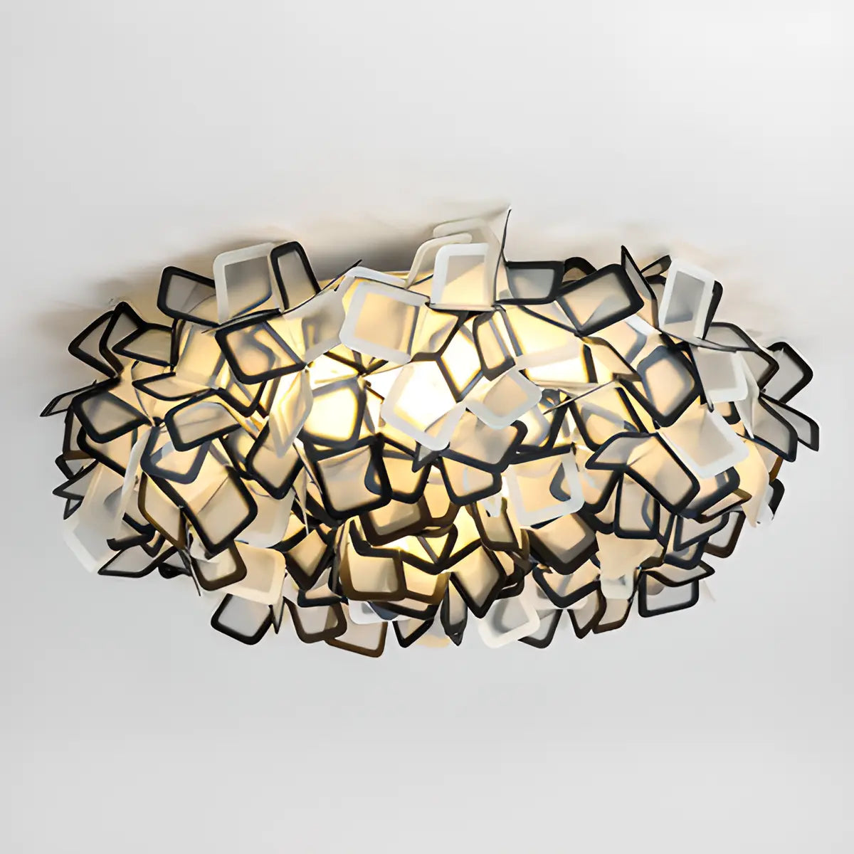 Dreamy Bedroom White Geometric Petal Flush Mount Light Image - 6