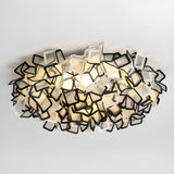 Dreamy Bedroom White Geometric Petal Flush Mount Light Image - 6