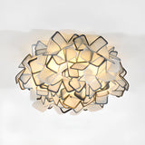 Dreamy Bedroom White Geometric Petal Flush Mount Light Image - 8