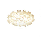 Dreamy Bedroom White Geometric Petal Flush Mount Light Image - 9