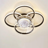 Modern Geometric Remote Control Ceiling Fan with Light Image - 11