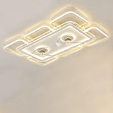 Modern Geometric Remote Control Ceiling Fan with Light Image - 15